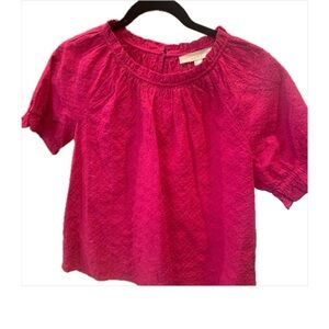 Women’s LOFT fuchsia eyelet top xs